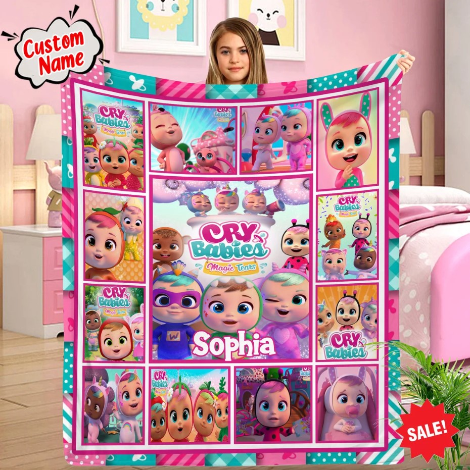 Personalized Cry Babies Kids Blanket Cry Babies Birthday Party Cry Babies Fan Gift Cartoon Blanket